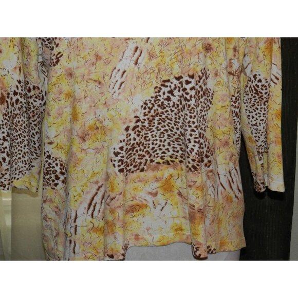 Joseph A, size 2X stretch blend artsy animal print top plus size women's - Picture 5 of 6